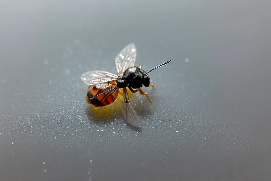 Mosca atrapada en la resina epóxica fresca durante la remodelación de la cubierta de cocina