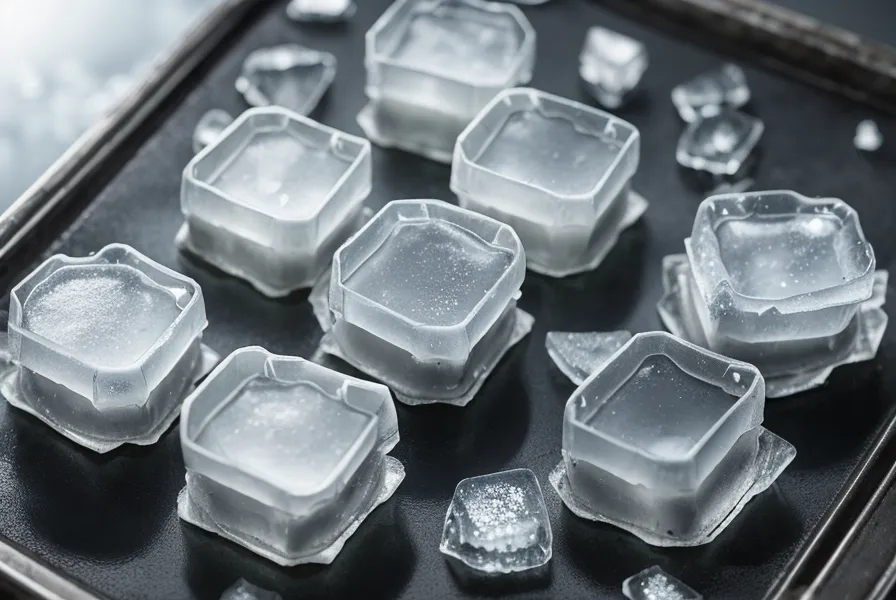 Molde de hielo de cocina usado por error para guardar restos de resina epoxi en el congelador