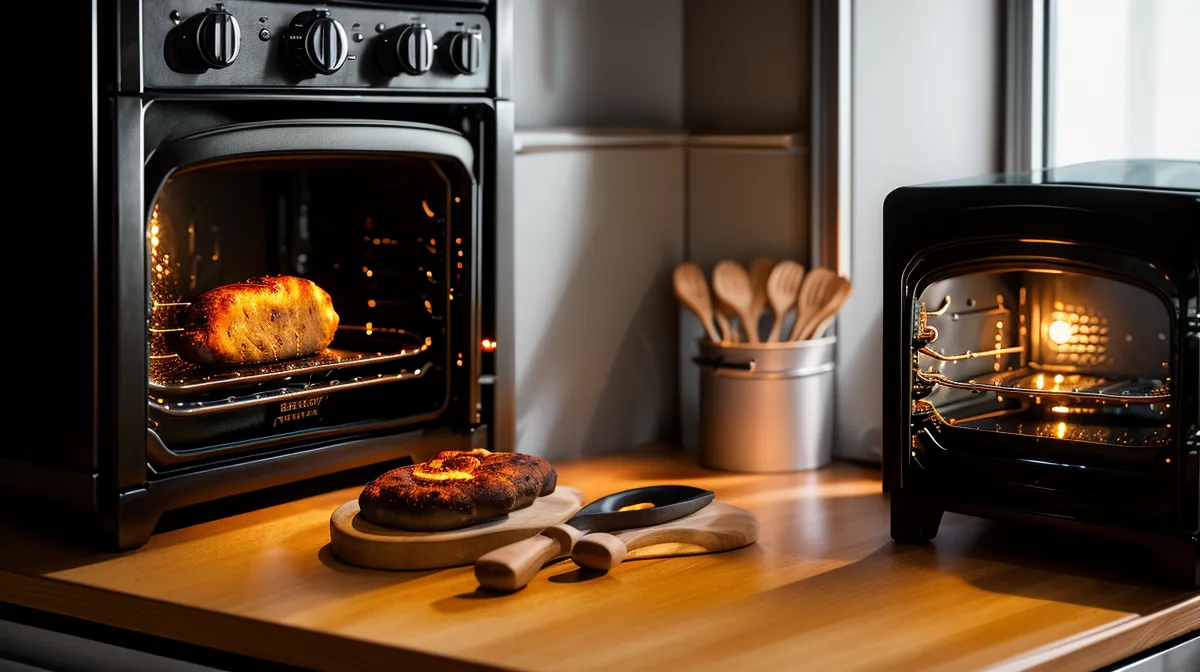 Aros de arcilla polimérica recién horneados en horno eléctrico doméstico sin quemaduras