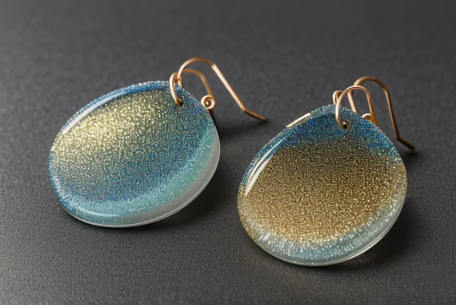 Joyas artesanales terminadas con efecto metálico de mica junto al cuaderno de experimentos de resina