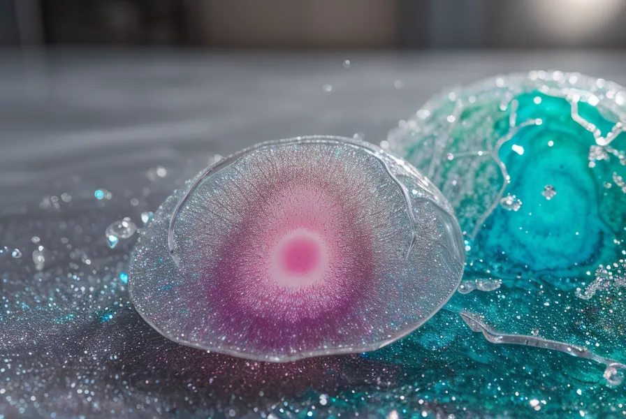 Mota de polvo atrapada en el brillo de una pieza de arcilla polimérica sellada con resina UV