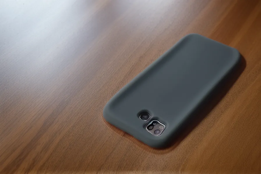 Resina epoxi desbordada por el hueco de la cámara de una funda de celular sobre la mesa