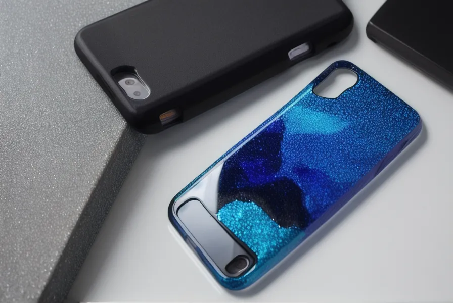 Botones de volumen de una funda de celular bloqueados por resina epoxi endurecida