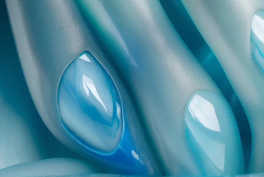 Resina epoxi curada despegándose entera de un vaso de silicona azul